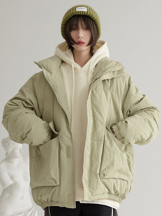 Lose Daunenjacke in Übergröße mit zwei Taschen