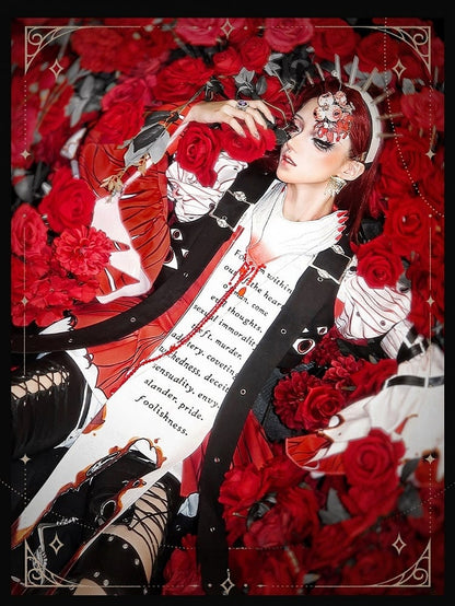 [Date limite de précommande : 19 septembre] Accessoires de col gothique à perles Crimson Claw de la série gothique sombre Decadent (type broderie / type 3D)