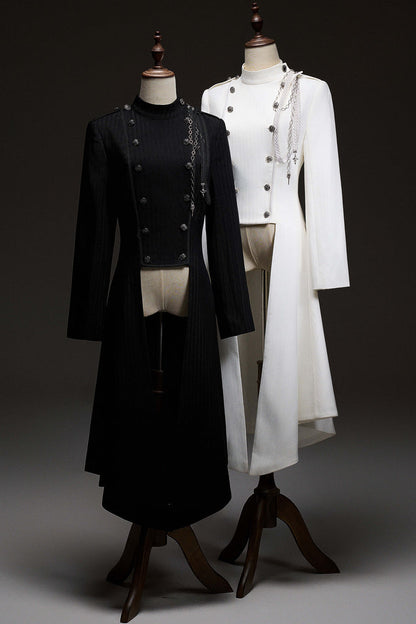 【12月29日予約締切】エターナルナイトプリンスダブルブレストゴシックロングテールコート＋ショルダーチェーンアクセサリー