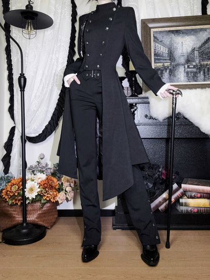 【12月29日予約締切】エターナルナイトプリンスダブルブレストゴシックロングテールコート＋ショルダーチェーンアクセサリー