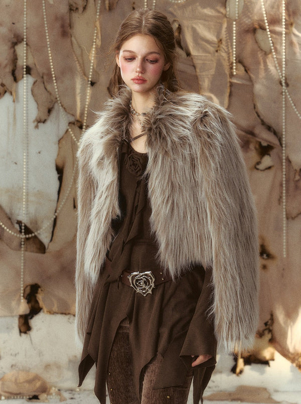 ハイエンドエコファークロップドショートコート