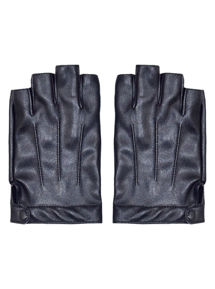 Half finger gloves with studded belt