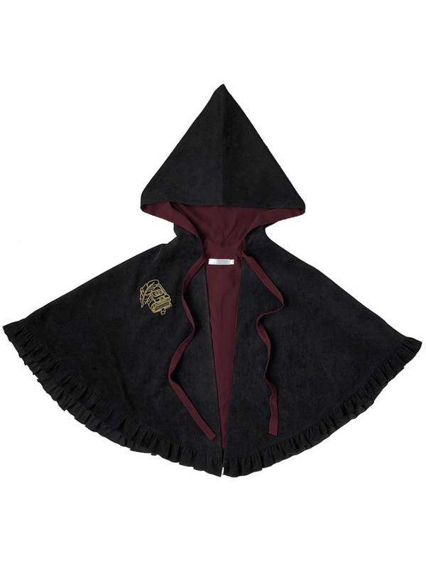 Faux Two Piece Pleated Cape Dark Gothic Dress