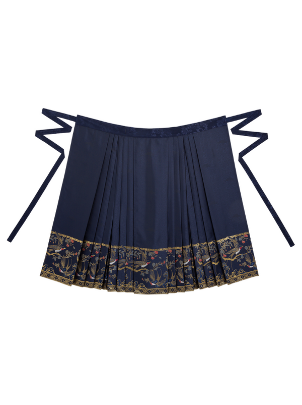 ゴールドバードデザインチャイナプリーツスカート