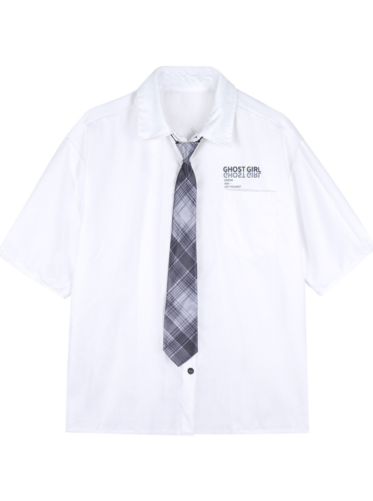 logo shirt with tie