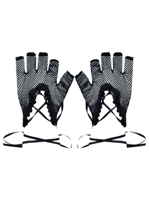 lace up half finger gloves