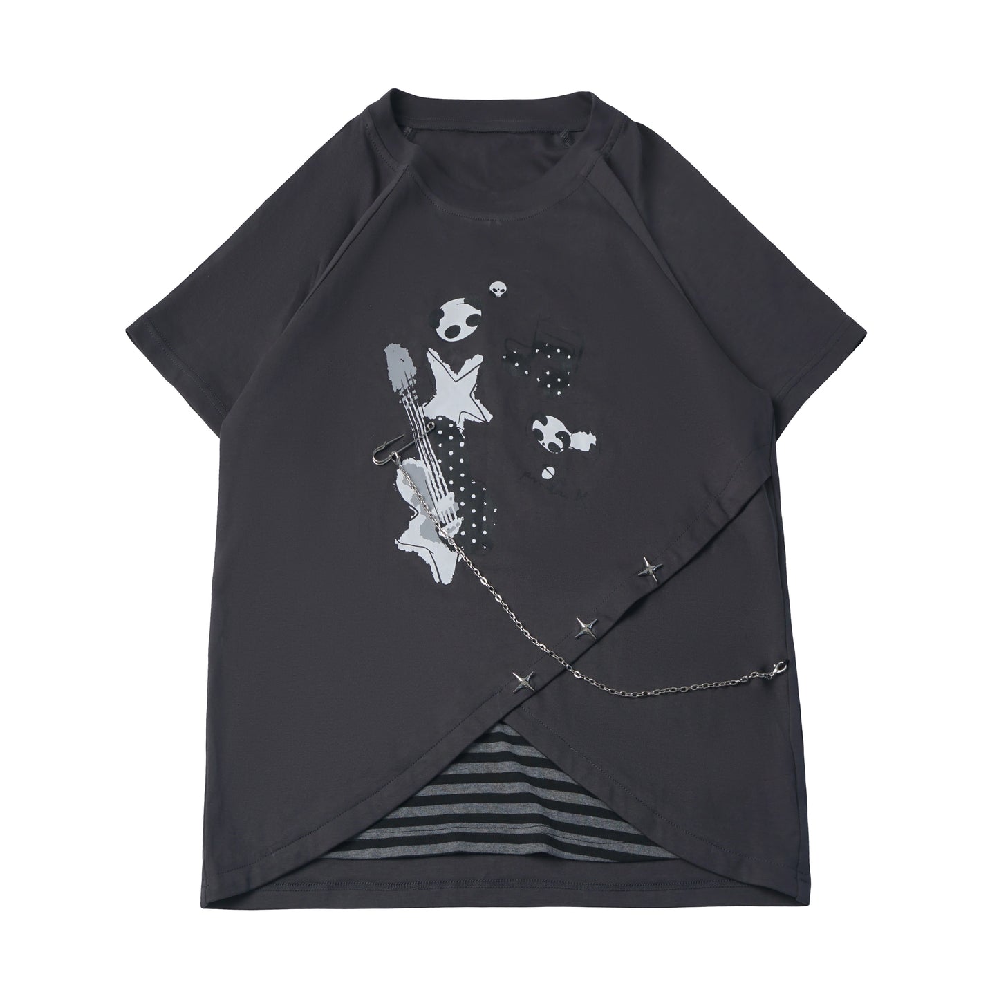 Rebellischer Akkord Raglan-Schal-Kurzarm-Hosen-Set