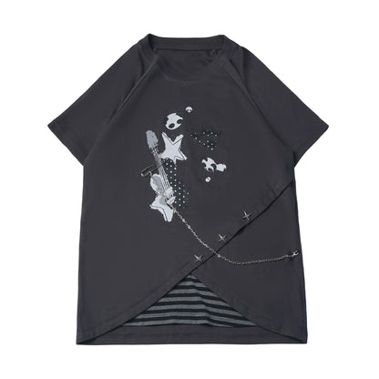 Rebellischer Akkord Raglan-Schal-Kurzarm-Hosen-Set