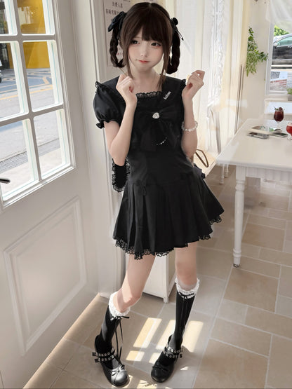 Sweet Gothic Sailor Lace Dress