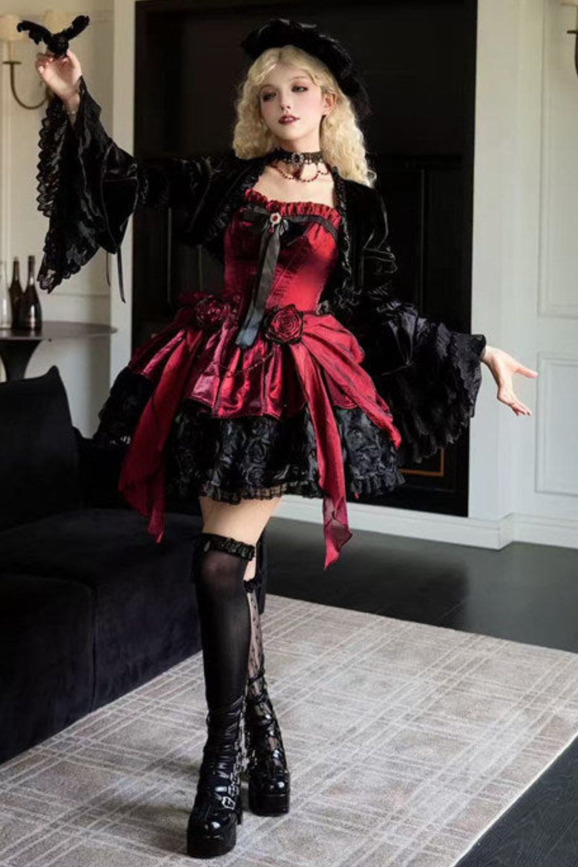 Rose Nebula Velvet Princess Sleeve Gothic Jacket