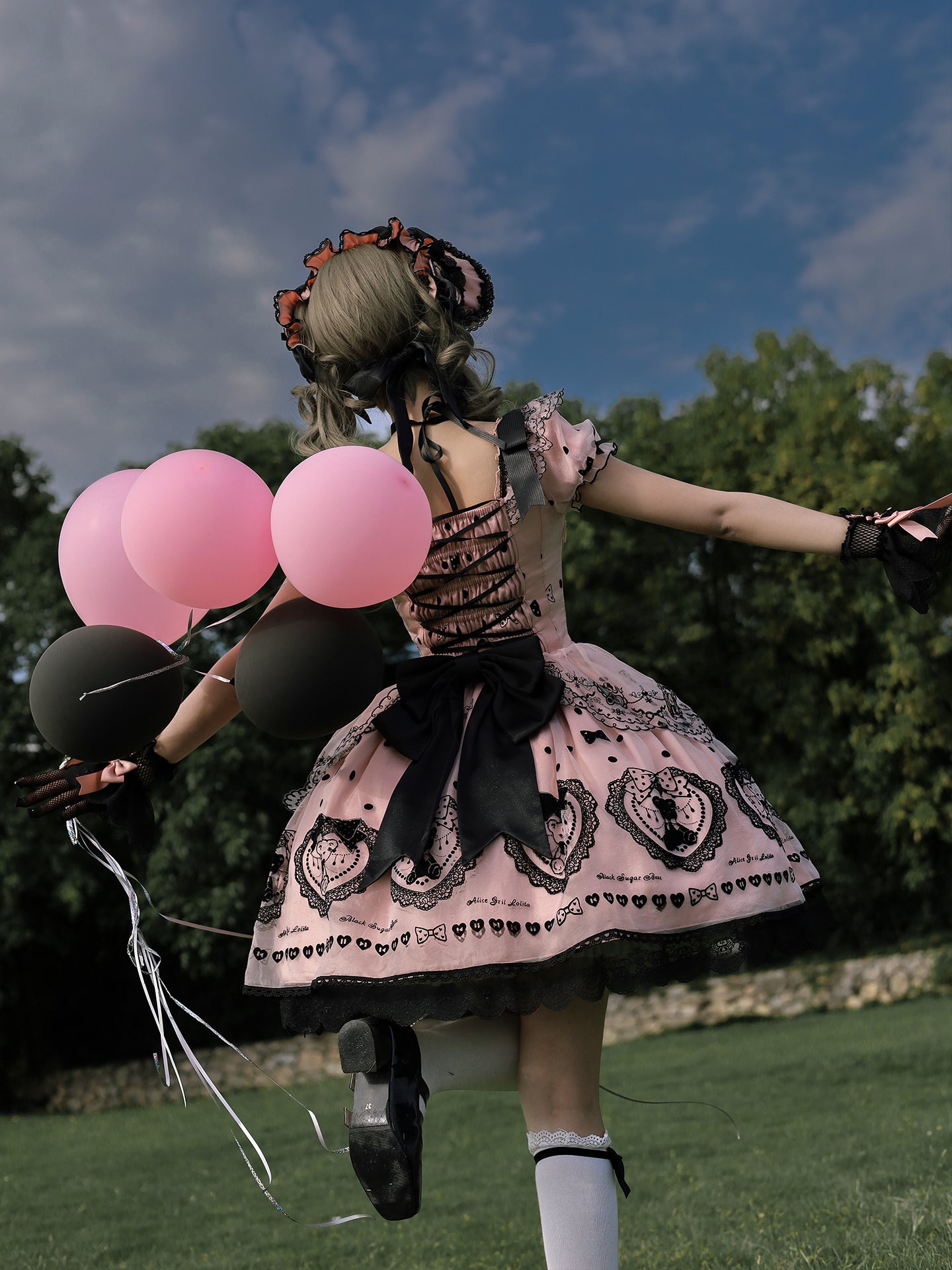 [Pre-order Deadline: September 16] Pink Purple Teddy Bear Series Sweet Princess Dress