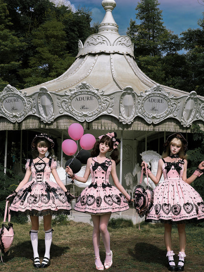 [Pre-order Deadline: September 16] Pink Purple Teddy Bear Series Sweet Princess Dress