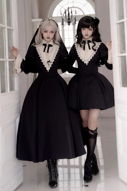 [Reservation product] Dark Gothic Girl School Dress Set