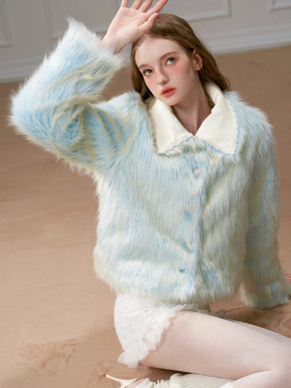 Radation Blue Sweet Fur Coat