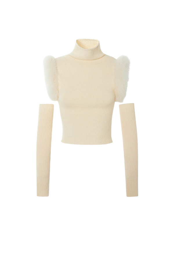 Girly fur sleeve top + leg warmers