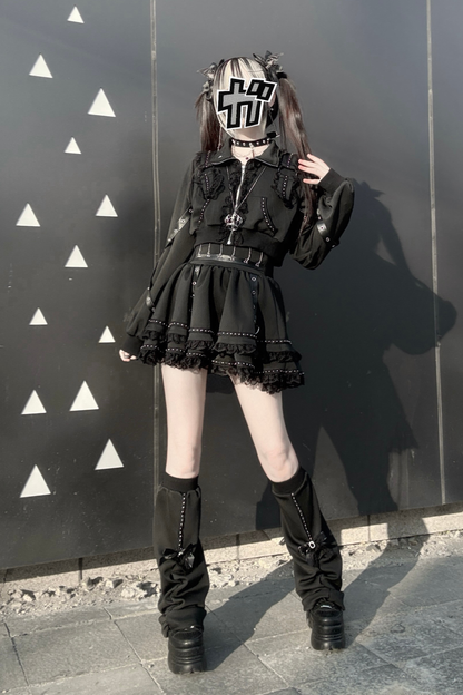 ダークサブカルスポーティジャケット+スカート