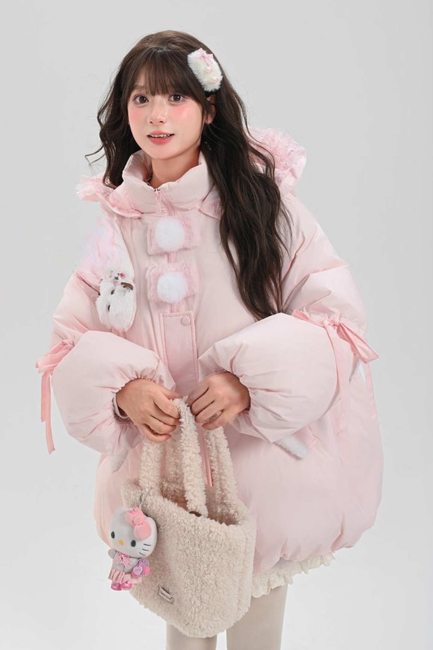 ベイビーレースフードダウンジャケット