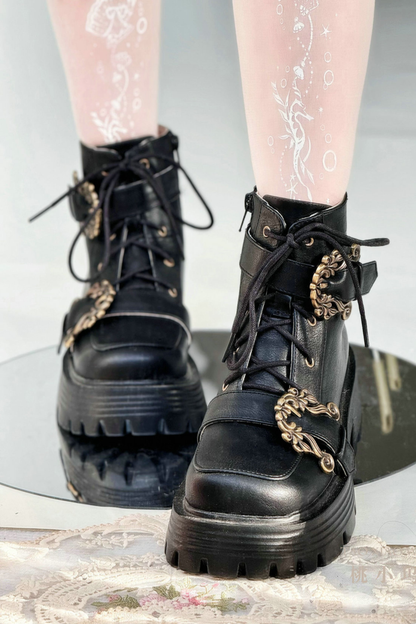 レトロデザインオールドショートブーツ