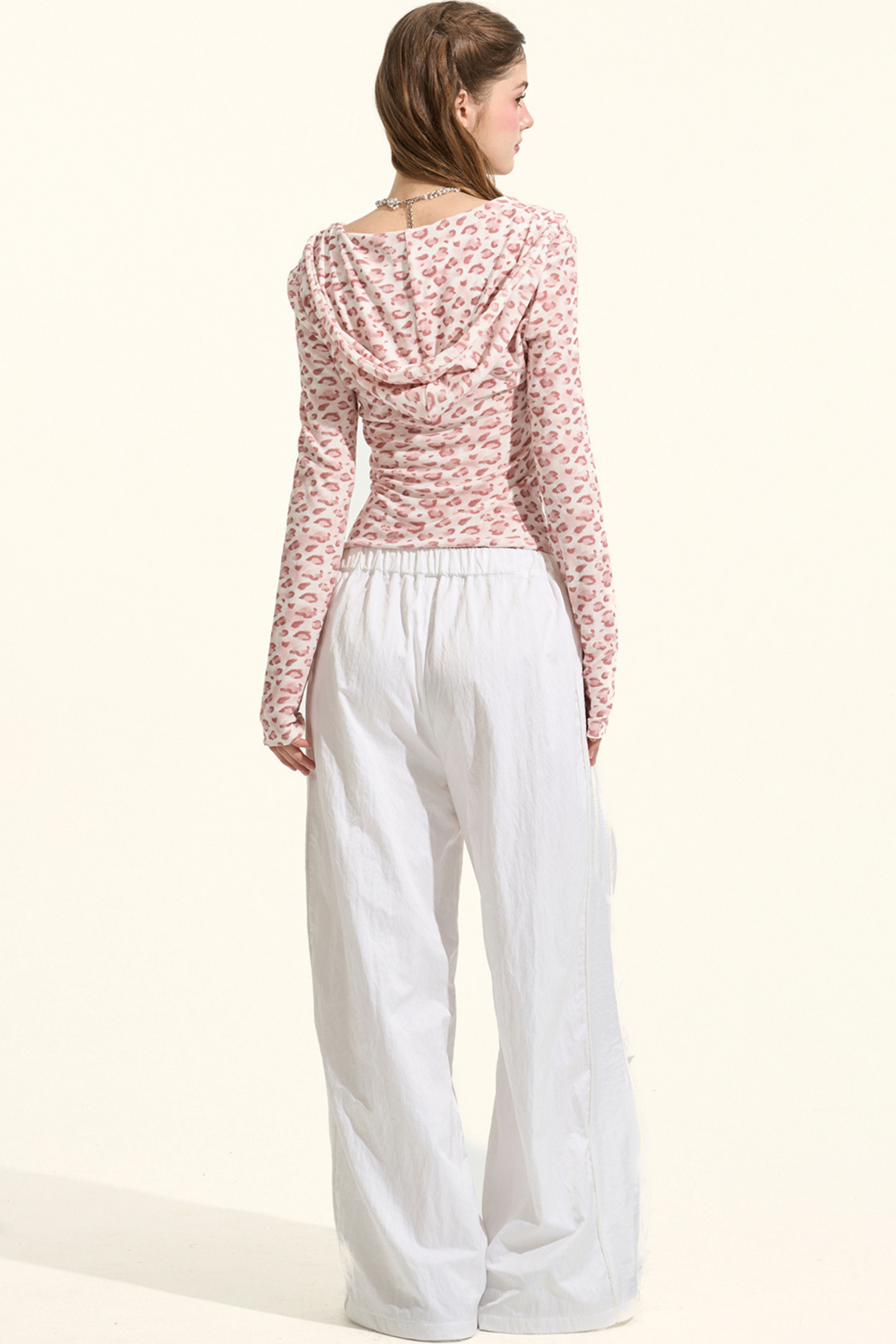 スイートレオパードフードトップス