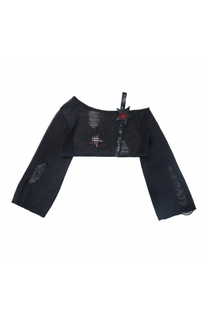 ロックシックチェックドレス＋ワンショルダーショートトップス＋ショートパンツ