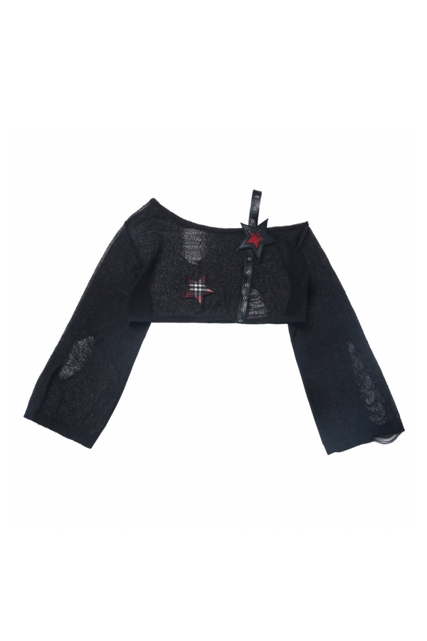 ロックシックチェックドレス＋ワンショルダーショートトップス＋ショートパンツ