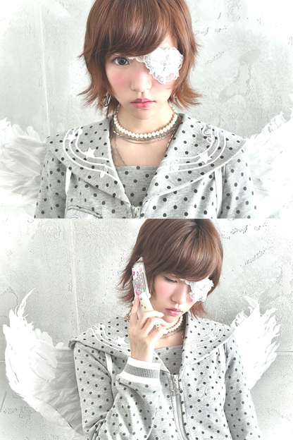 Polka Dot Embroidery Sailor Jacket