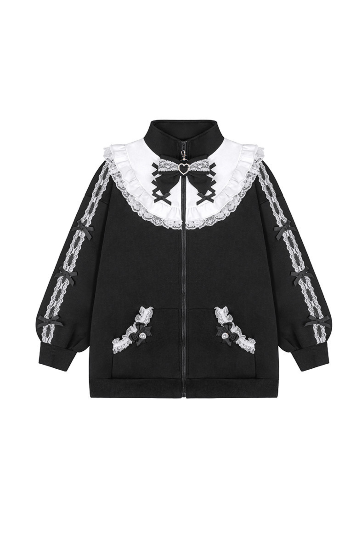 Dark-Puppen-Sweatshirt-Jacke mit Reißverschluss