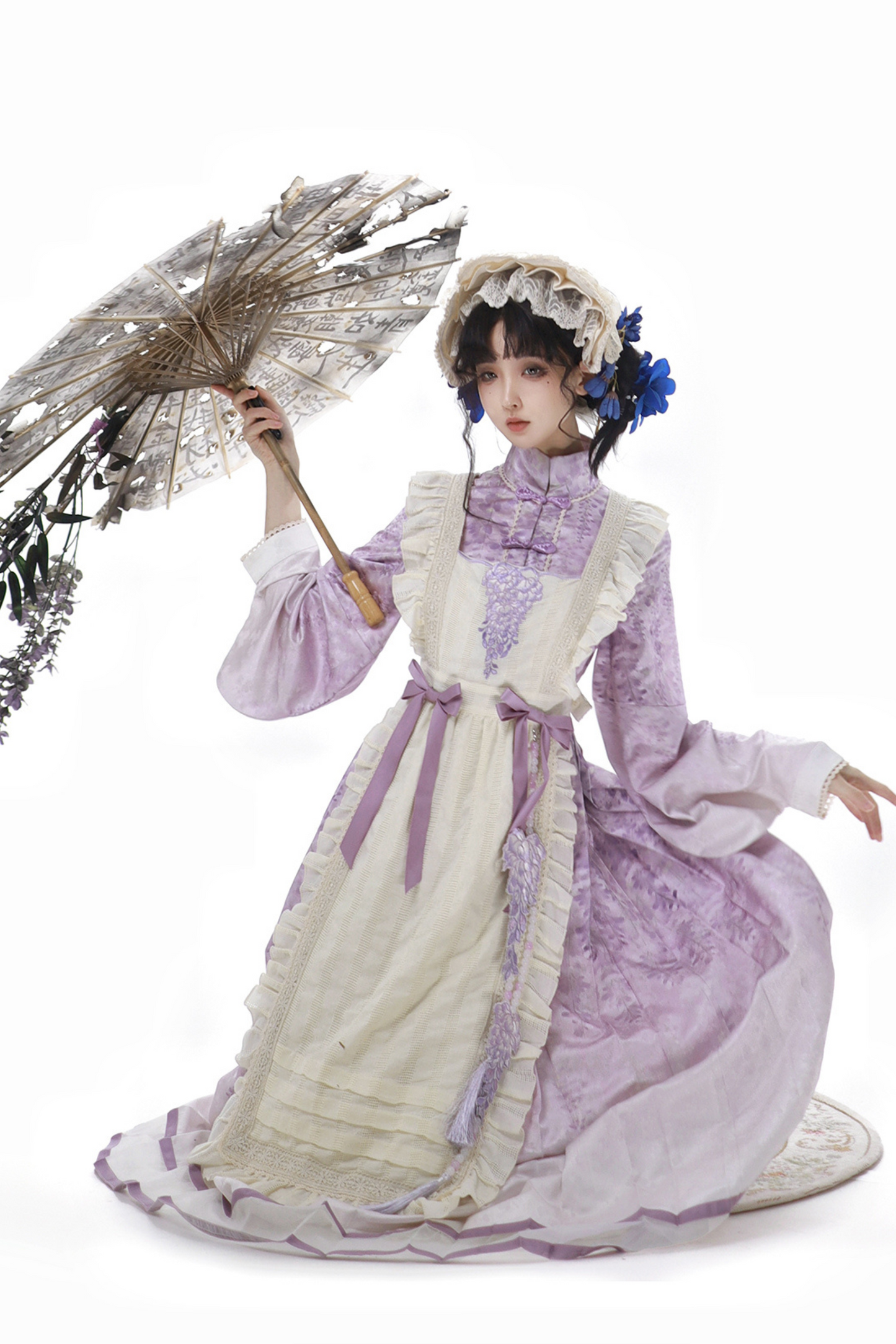 Chinese Ethnic Elegant Sweet Dress + Apron