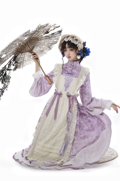 Chinese Ethnic Elegant Sweet Dress + Apron