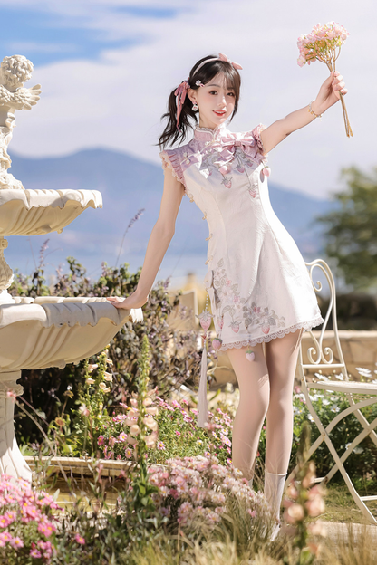 ストロベリースイートチャイナノースリーブドレス