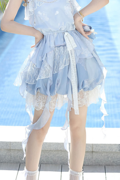 アイスブルースイートキャミソール+バルーンスカート