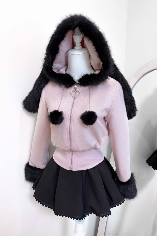 ラビットイヤーフードスエードジャケット