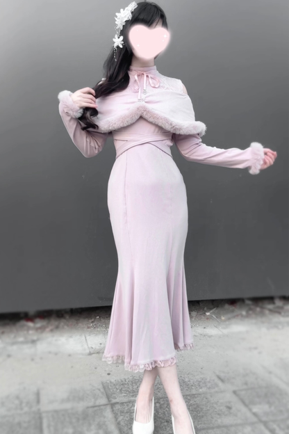 オフショルダークリアマーメイドワンピース