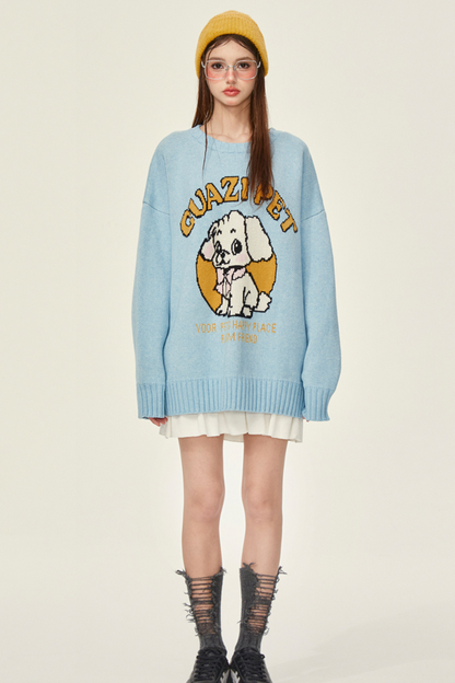 Cute Animal Over Loose Knit