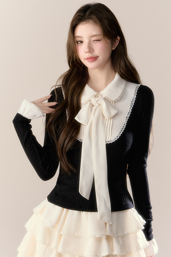 フレンチカレッジトップス+ティアードスカート