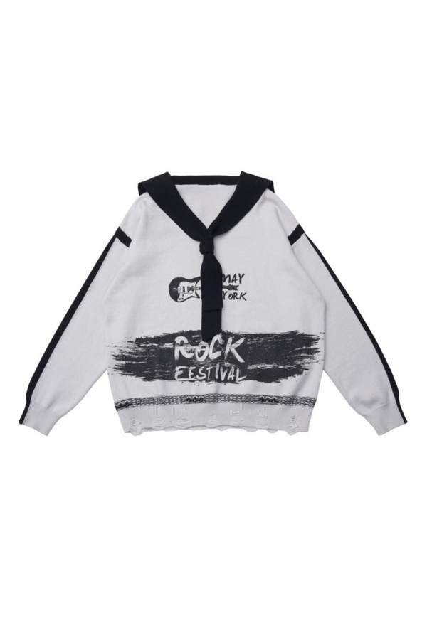 Dark Loose Sweater + Checked Asymmetrical Skirt