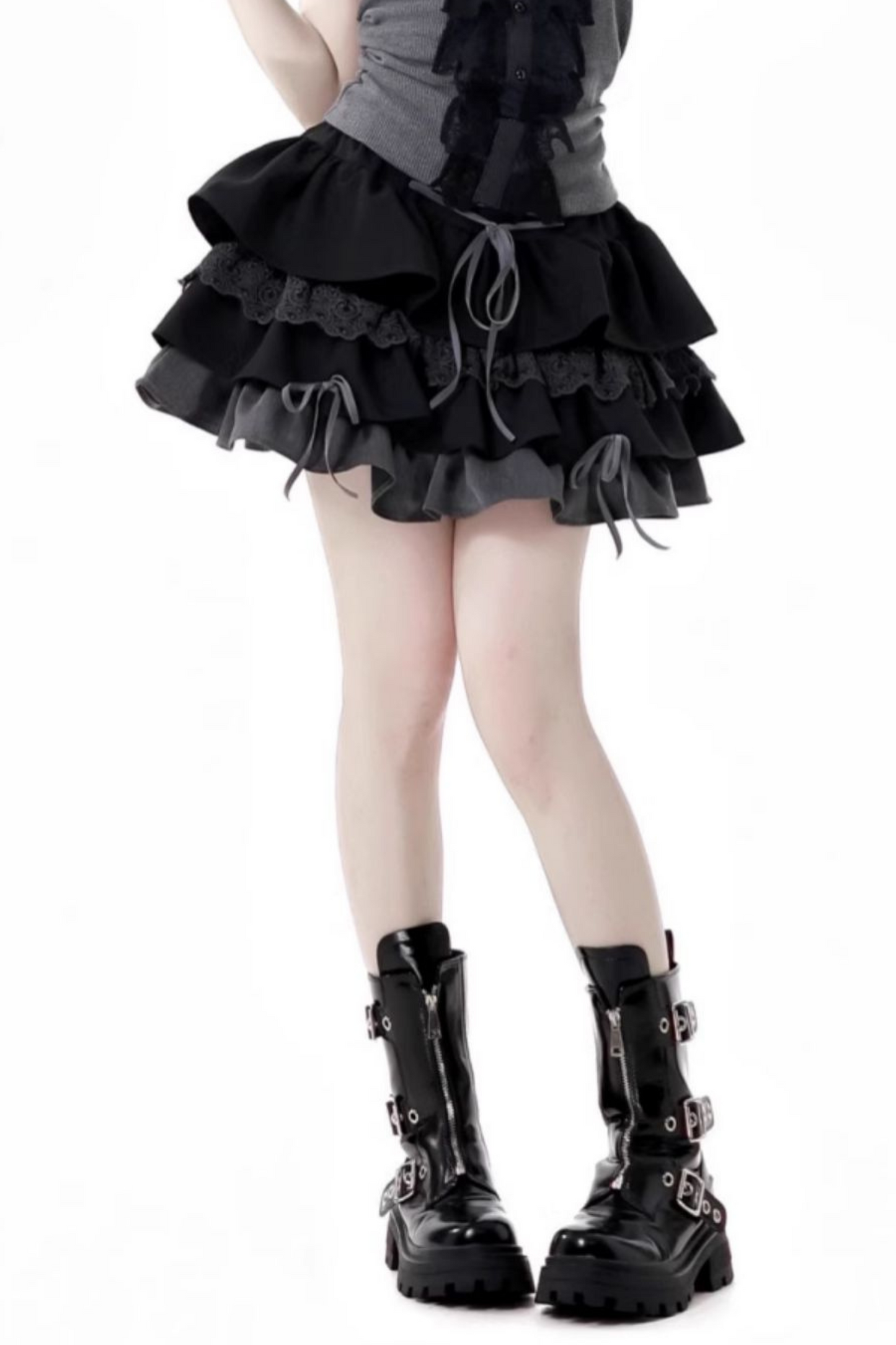 ヴィンテージショートカーディガン＋レースホルターネックトップス＋スカート