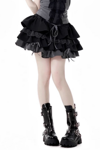 ヴィンテージショートカーディガン＋レースホルターネックトップス＋スカート