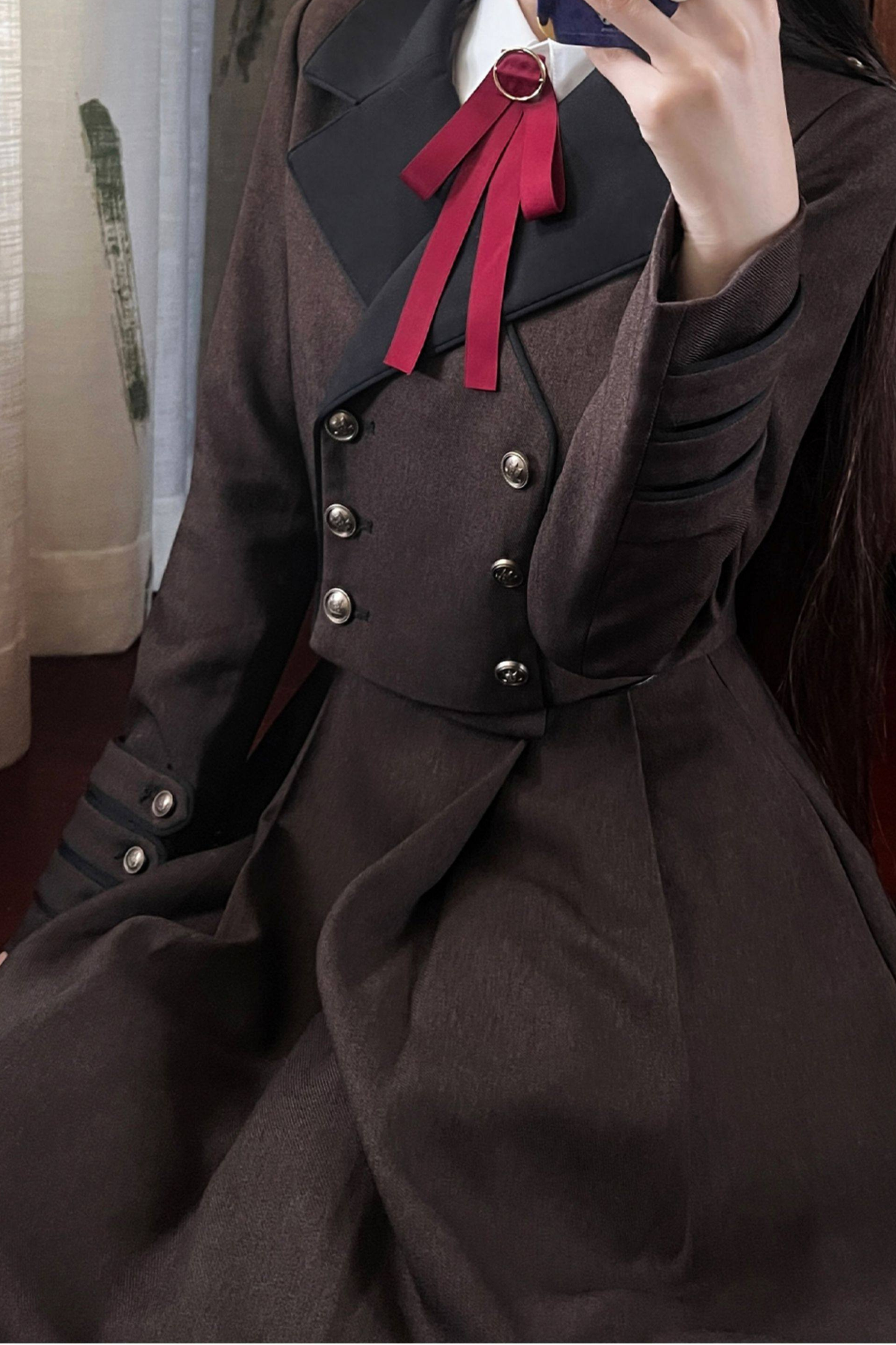 ロシアンレトロカレッジジャケット＋シャツ＋ガードル＋リボン＋スカート