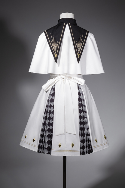 Real Aigothic Style Lolita Dress + Cape + False Collar
