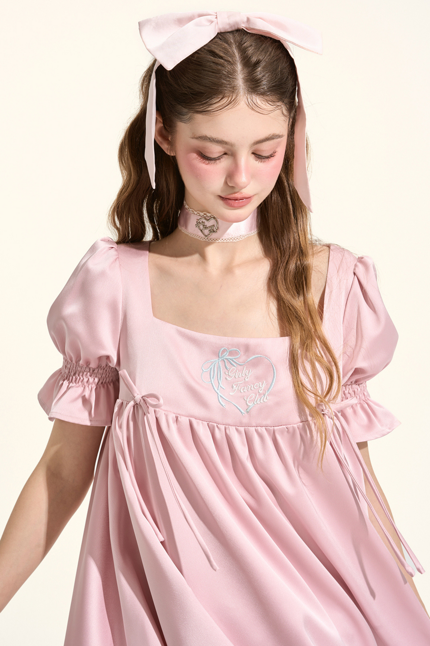 Puff Sleeve Satin Nightdress