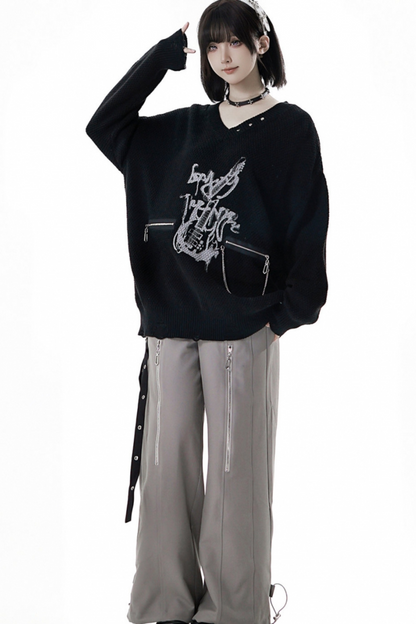 アシメルーズトップス+スカート+パンツ