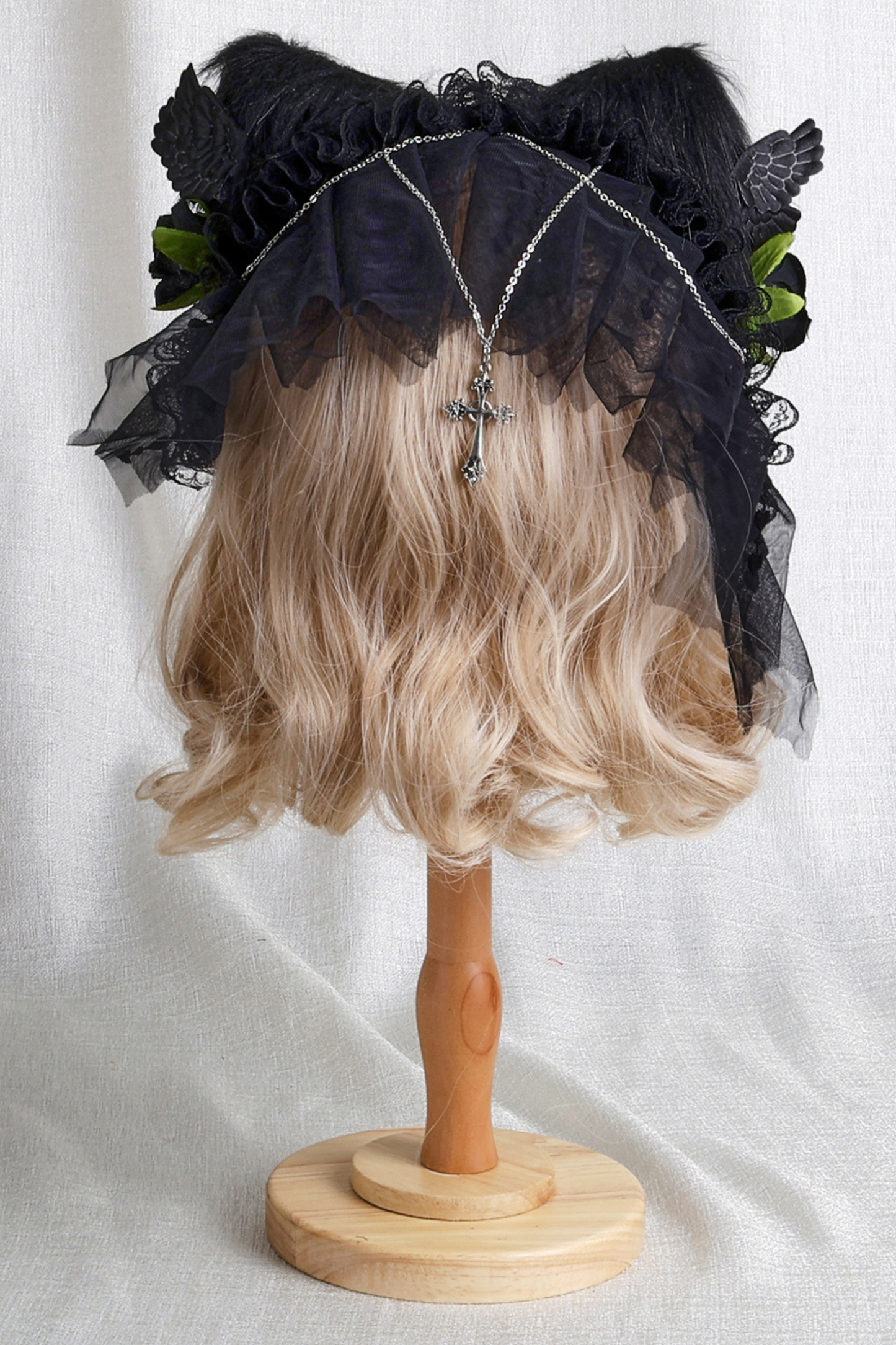 Gothic Rose Feather Hat + Bonnet + Hairband + Feather Clip