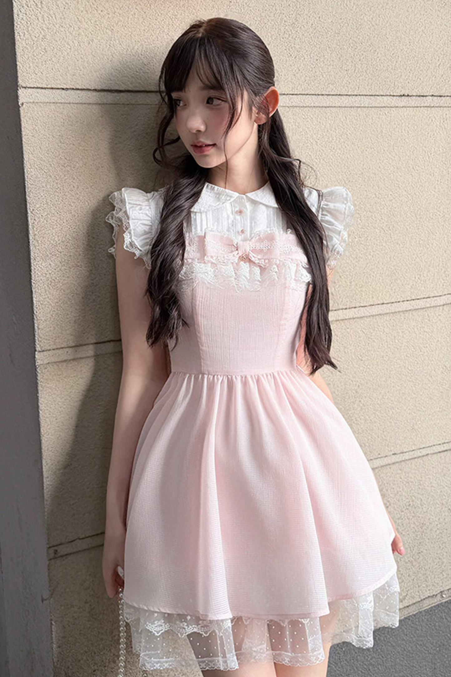 甜美风蕾丝公主连衣裙