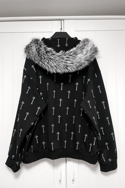 クロスファーフードパーカー