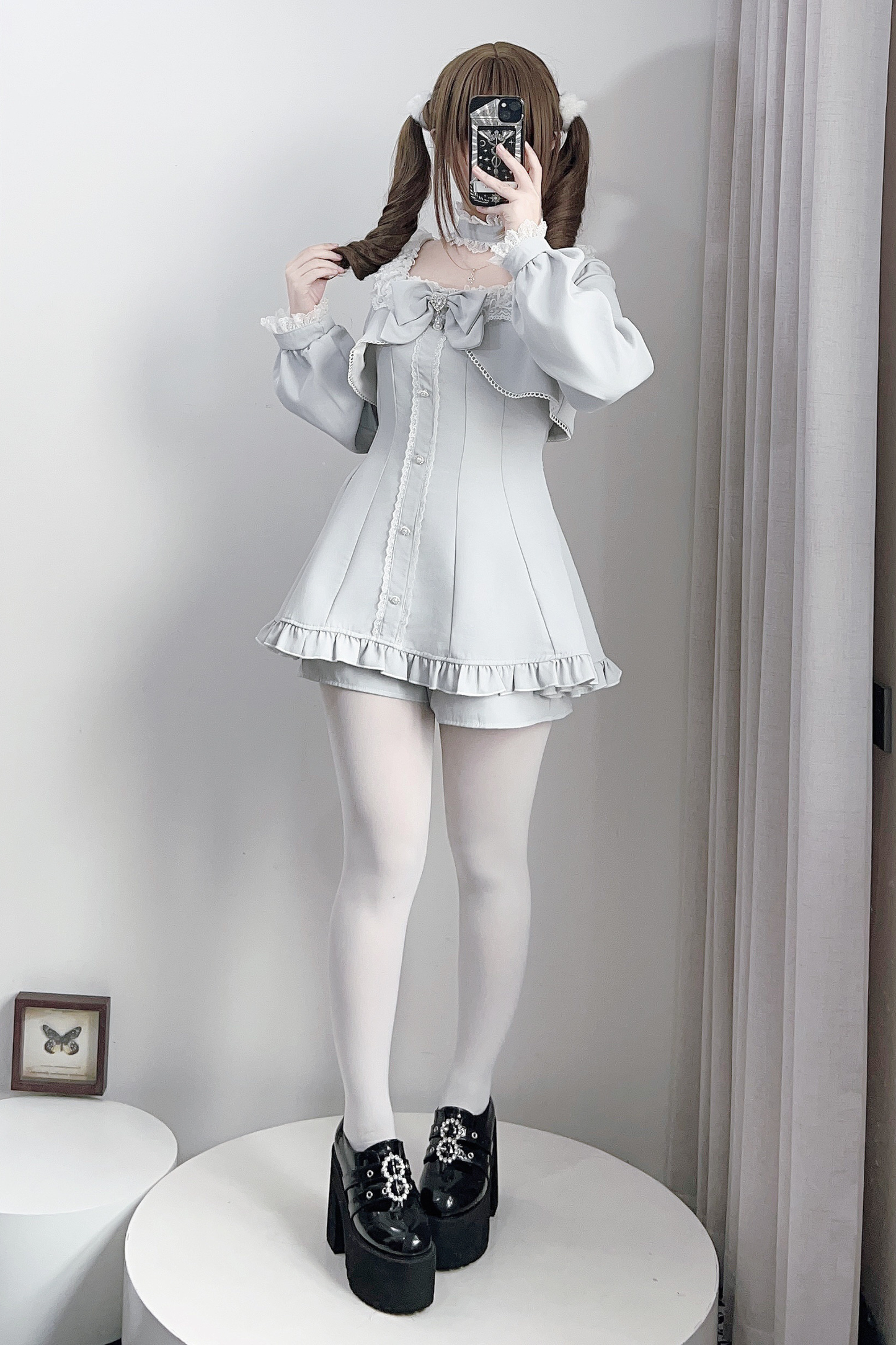 地雷フレアフェイクツーピースワンピース