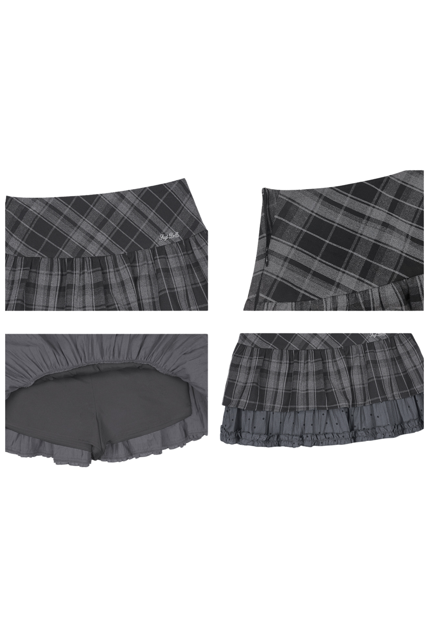 キュートチェックドットケーキスカート(インナーパンツ付き)