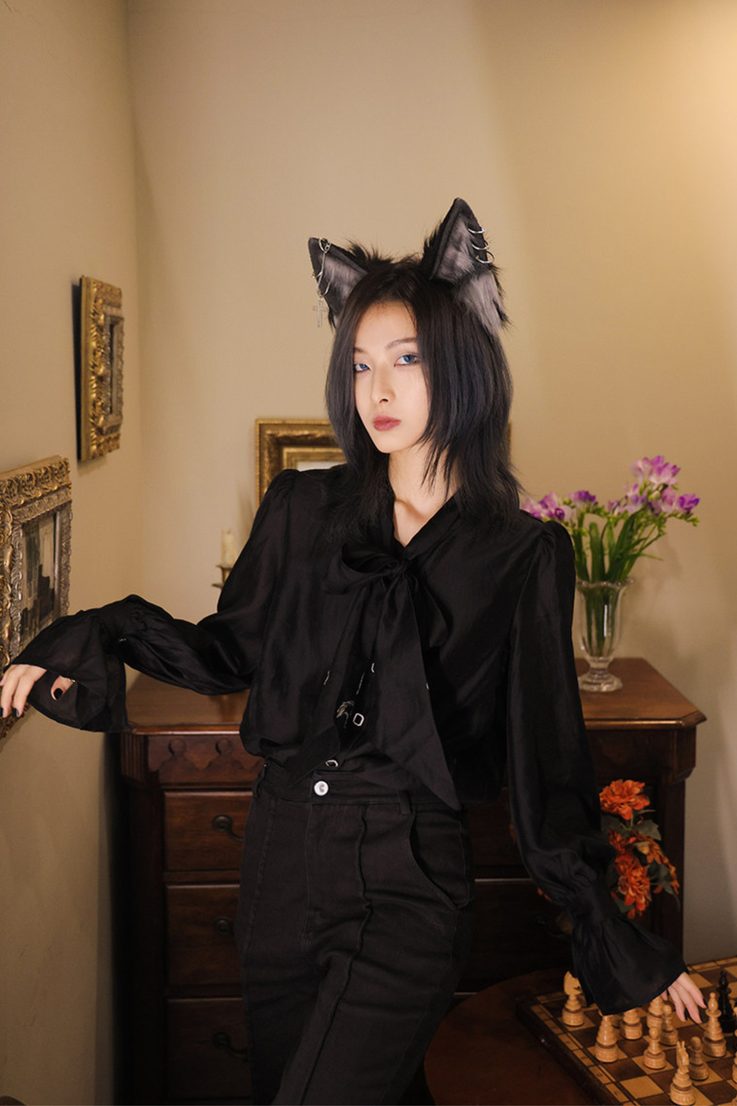 Chiffon Dark Elegant Shirt