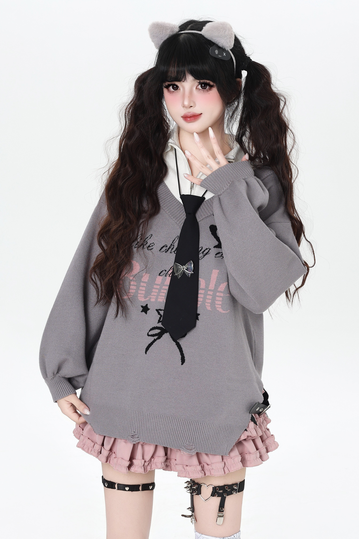 ハートビートカレッジルーズニット