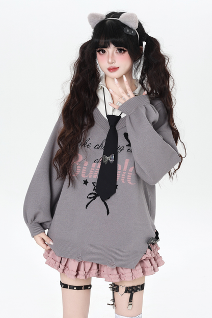 ハートビートカレッジルーズニット